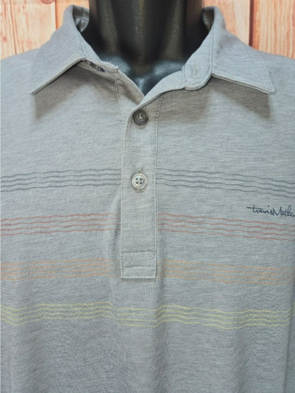 Travis Mathew Mens Gray Pima Blend Polo Medium